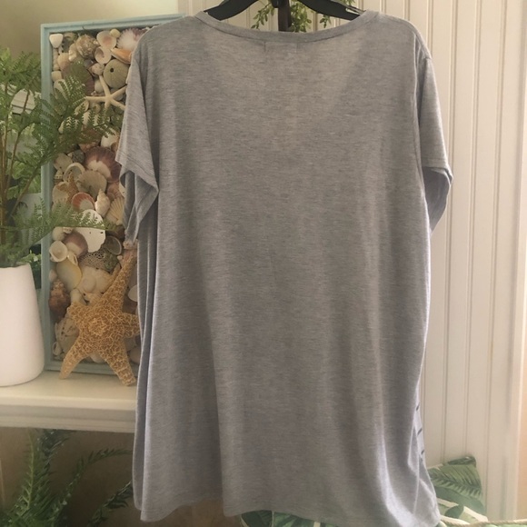 Sequins Floral Rose Gray Black Top Sz 3 - Picture 4 of 6